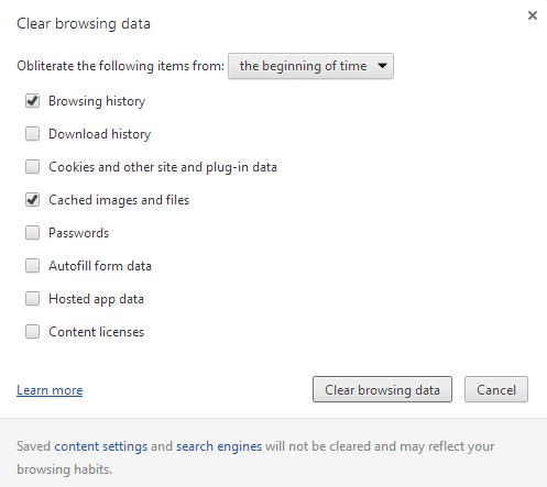 Clear Browsing Data Window